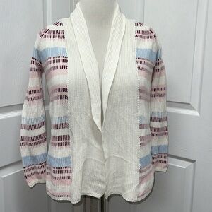 Land’s End Open Front Striped Cardigan XS Petite
